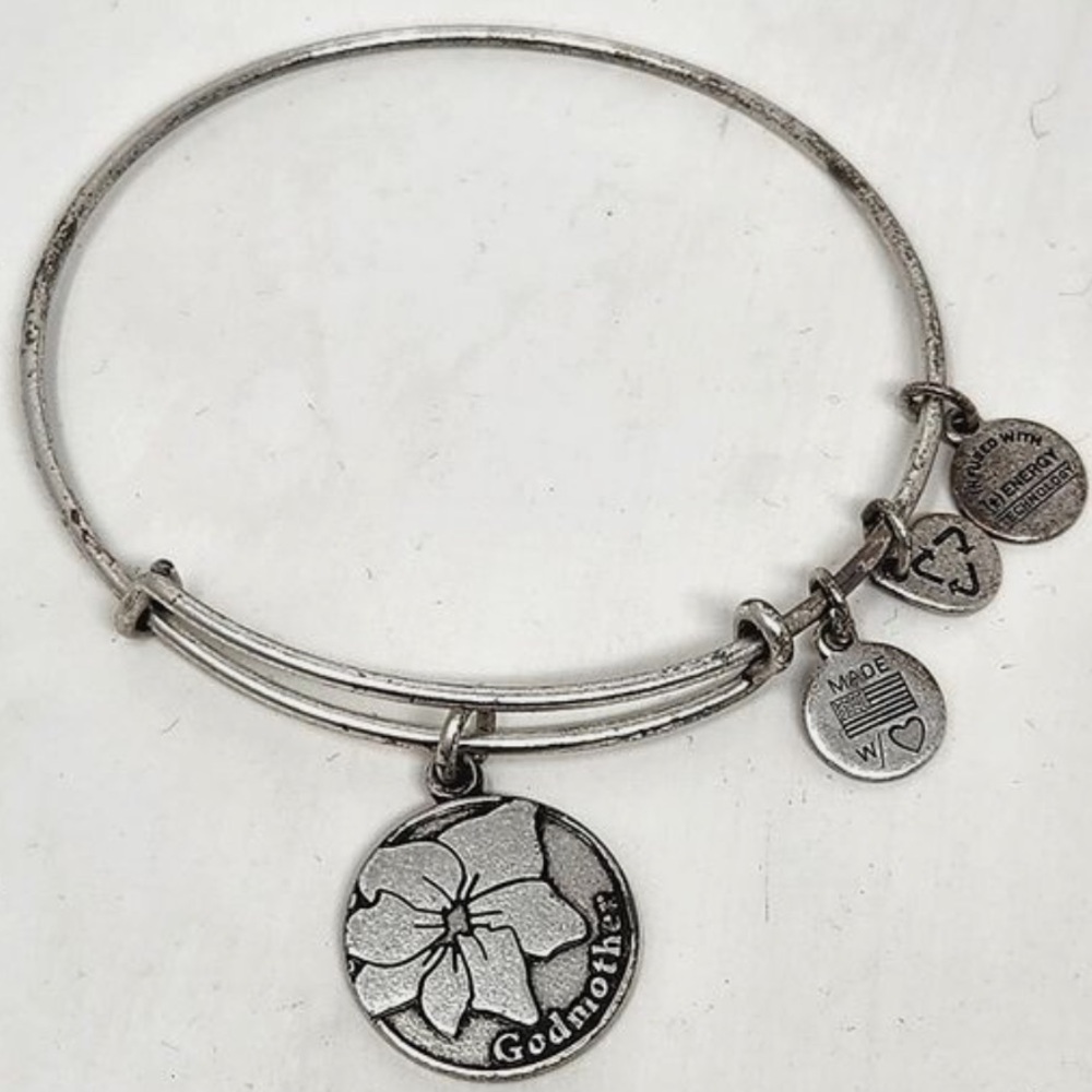 Alex and Ani Godmother charm bracelet - silver tone EUC